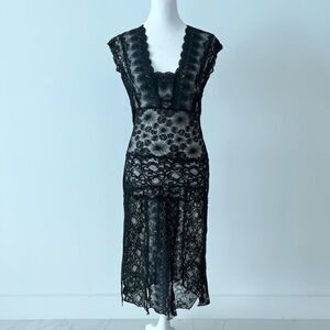 Nicole Miller Collection Lace Black And Navy dress
